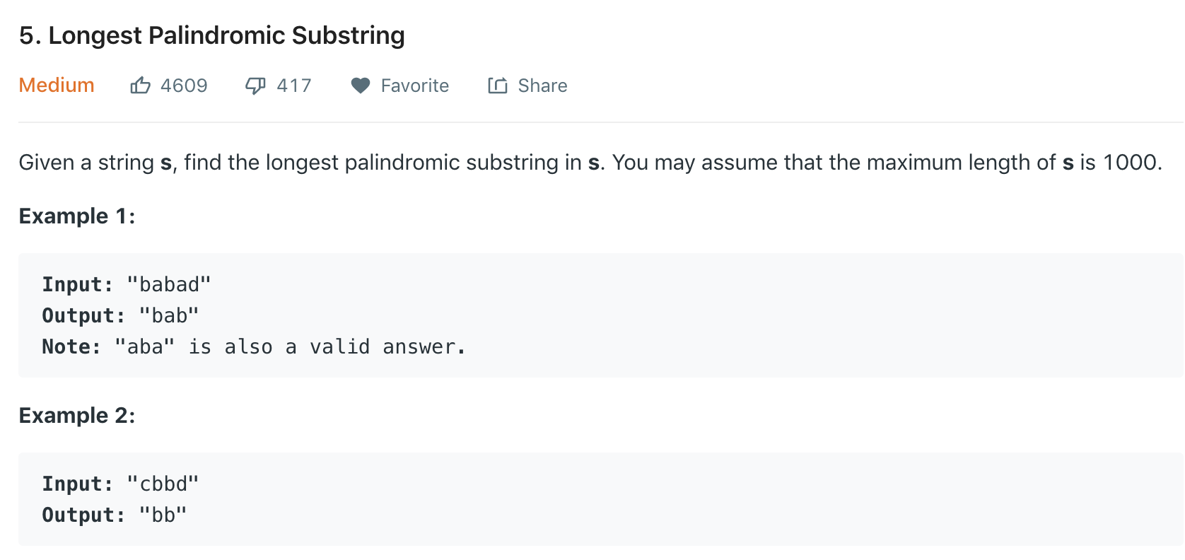 longestPalindromicSubstring